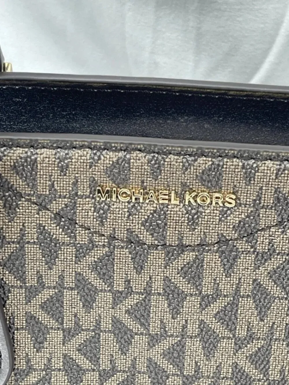 Michael Kors Womens Taryn Small Tote Crossbody Bag Canvas Chocolate - Picture 11 of 12